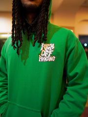 Green Rich Off Printing Hoodie