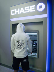 White Rich Off Printing Hoodie