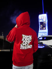 Red Rich Off Printing Hoodie